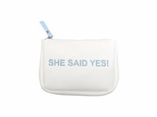 White Frost She said Yes Small Vegan Makeup Bag