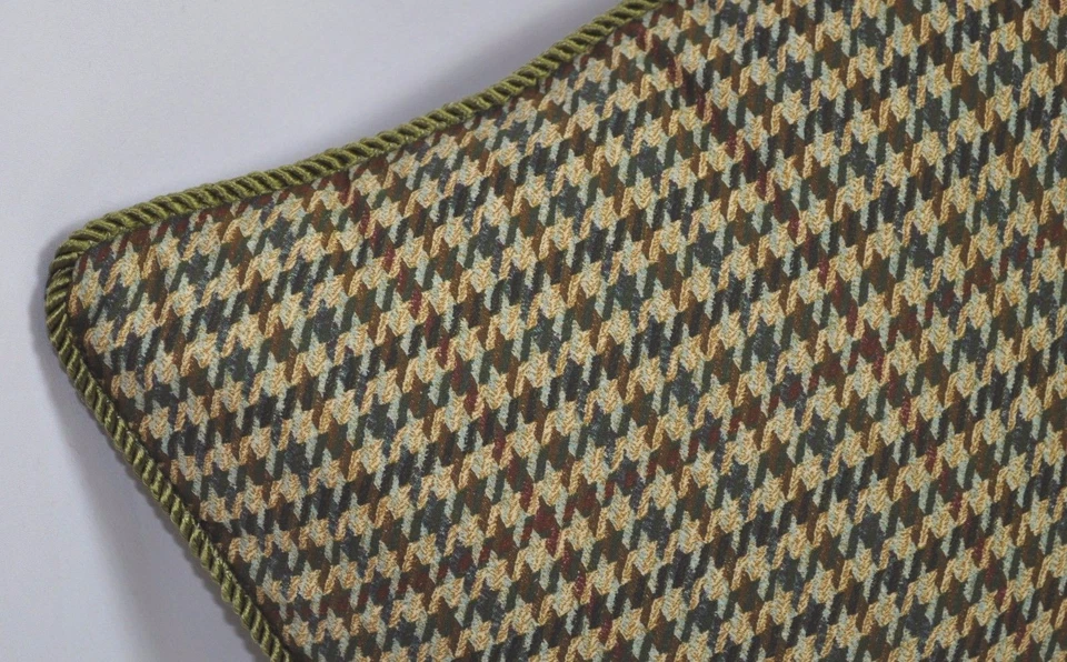 NUEVA Almohada con Cordón Hecha con Ralph Lauren Edgefield Tela Pata de Gallo Verde 12" Foto 2 de 2