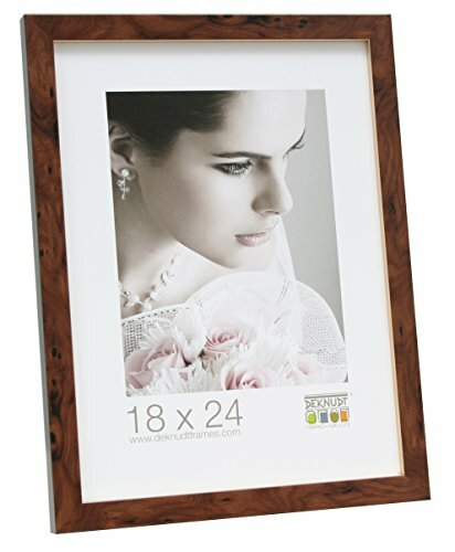 Deknudt Frames s43ag2 Cadre Photo avec Filet Doré Bois de Loupe Brun 13 x 18 cm