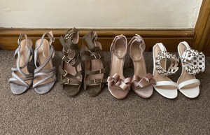 grey gladiator heels