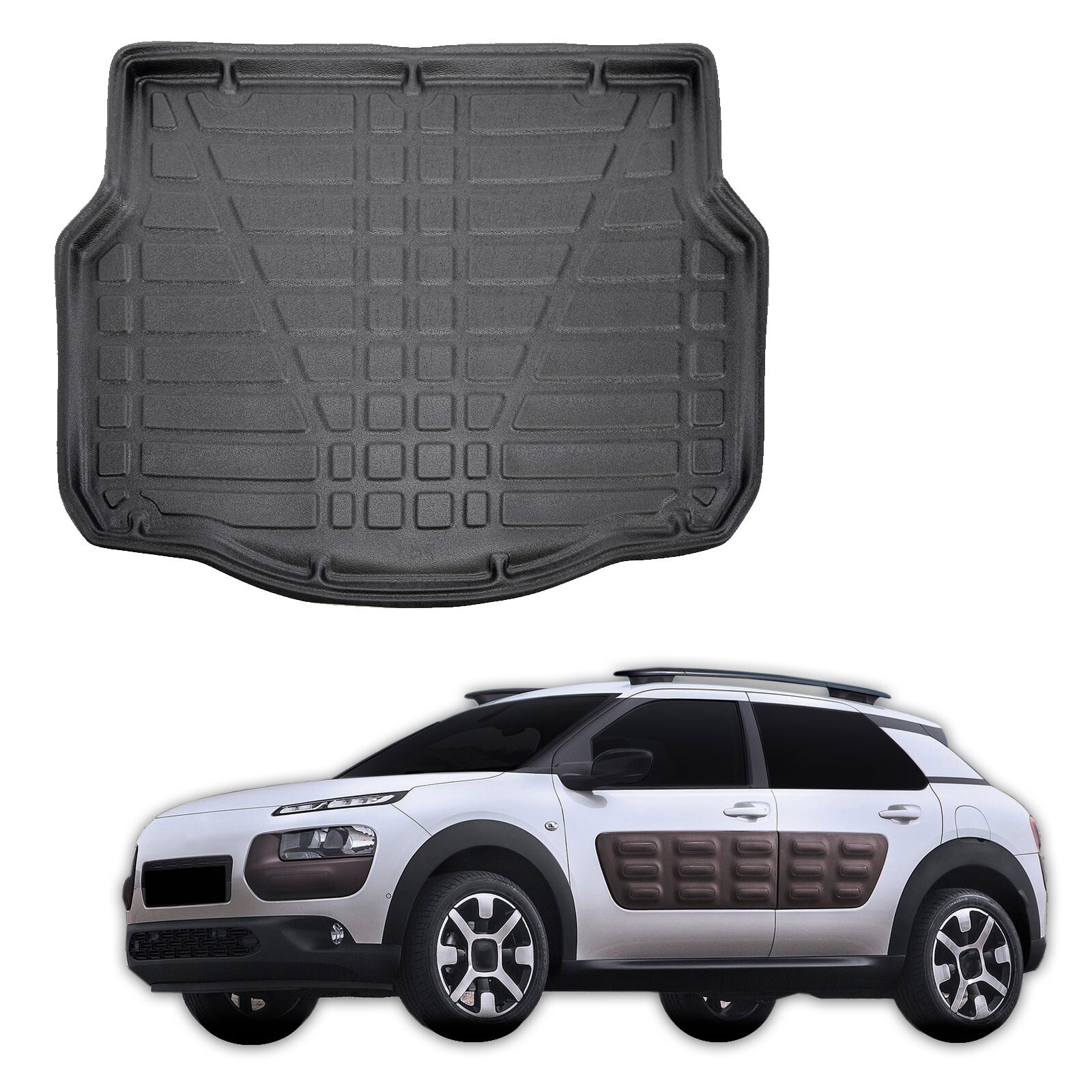 Tapis de coffre pour Citroen C4 Cactus 2013-2021 sur mesure contre taches et usure