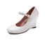 thumbnail 14 - 3 Colors Wedge Heel Buckle Womens Shoes Pumps High Heels Strap 43/44/45 Round D