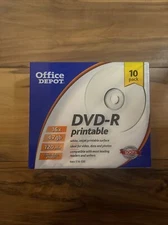 Office Depot® Brand DVD-R Recordable Media With Slim Jewel Cases, Inkjet 10 Pack