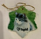 Ragdoll Cat Porcelain Star Shaped Christmas Ornament New