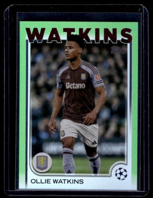 2024-25 Topps UEFA Club Competition Neon Green /199 Ollie Watkins Villa