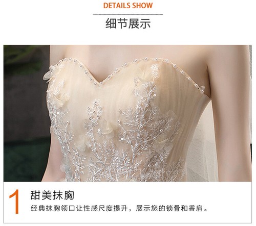 New Bride Trailing Wedding Dress Bridal Tube Corset Marriage Gown Princess Frock - Picture 5 of 10
