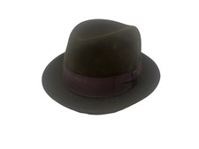 VINTAGE BILTMORE CANADIAN SUEDE BROWN FEDORA HAT 7 1/8"