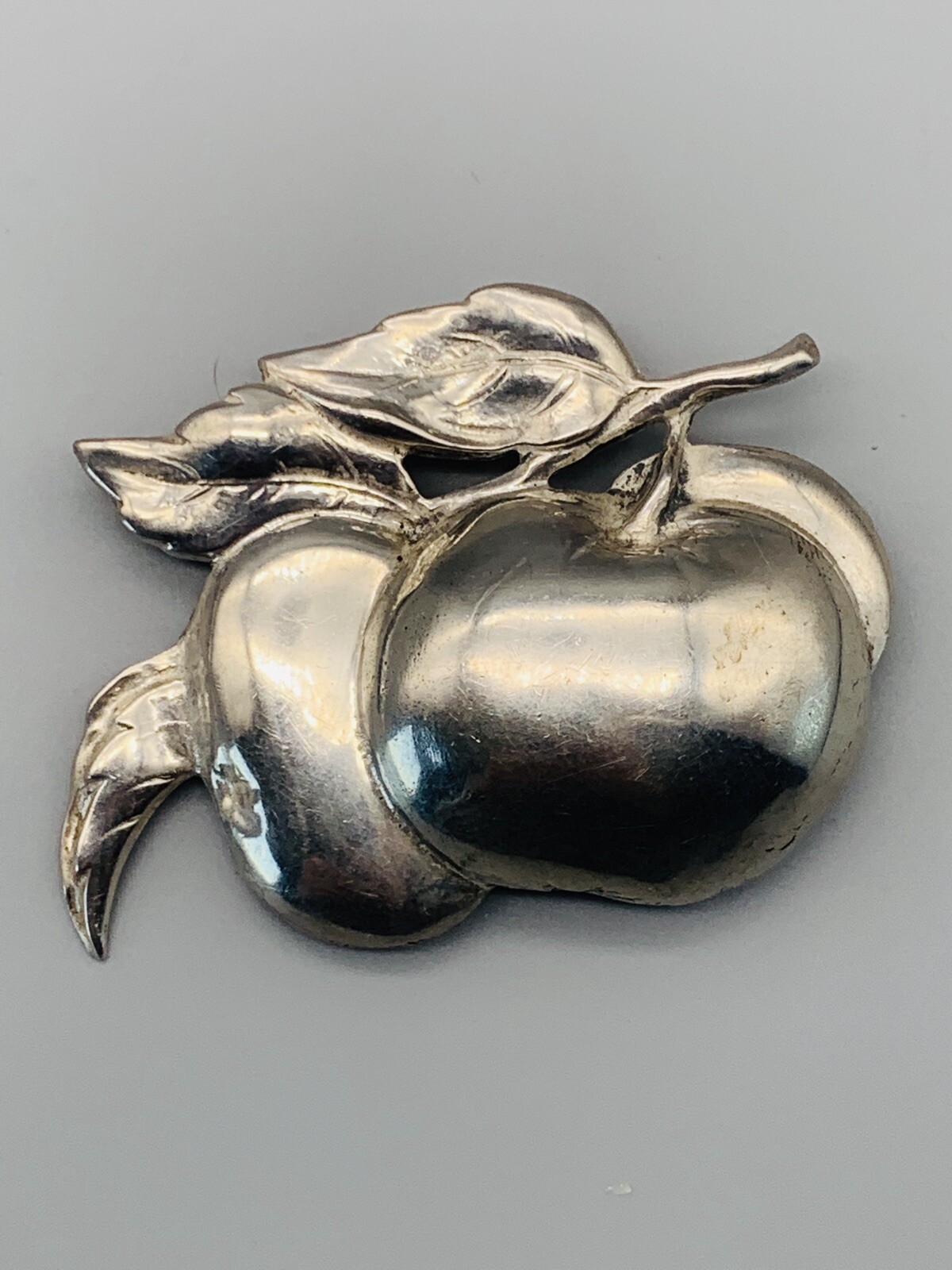 Sterling Silver RARE Gump's Sterling Apple Vintage Br… Gem