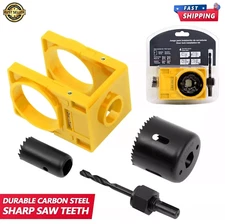 Door Lock Installation Jig & Hole Saw Kit – Deadbolt & Knob Drill Guide for Wood