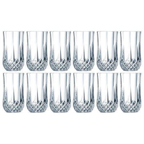 Eclat Cristal d'Arque Longchamp 360ml Crystal Hi-Ball Drinking Diamond Glasses - Picture 9 of 9