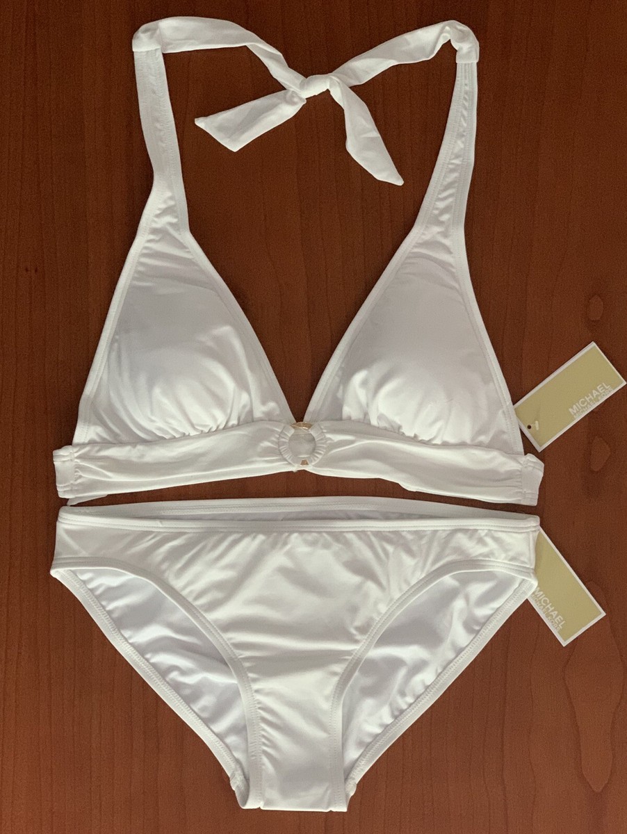 $112 Michael Kors Logo-Ring Halter 2-piece Bikini Swimsuit $112 Michael Kors Logo-Ring Halter 2-piece Bikini Swimsuit