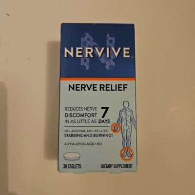 Nervive Nerve Relief Dietary Supplement 30 Tablets Exp 2028+