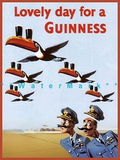 Lovely Day for A Guinness Pilots Vintage Poster Print Beer Advertising Ireland
