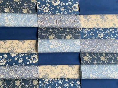 ROSE AND HUBBLE FABRICS Fabric patchwork squares 30 x 5" (12.5cms) cotton quilting Craft Copen delph Z83