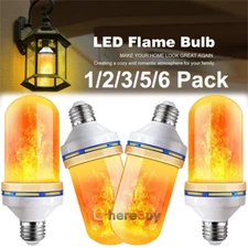 LED Flame Light Bulb 4 Modes Bulbs Flickering Light 1 to 6 Pcs Home Outdoor NEW