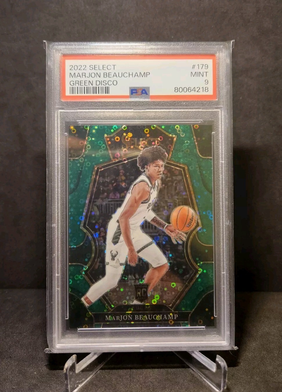 2022-23 Panini Select Marjon Beauchamp RC Green Disco #179 /5 PSA MINT 9