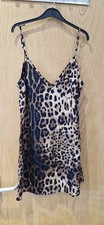 Leopard Print Mini Dress Size 6 Nasty Gal Side Zip Vgc