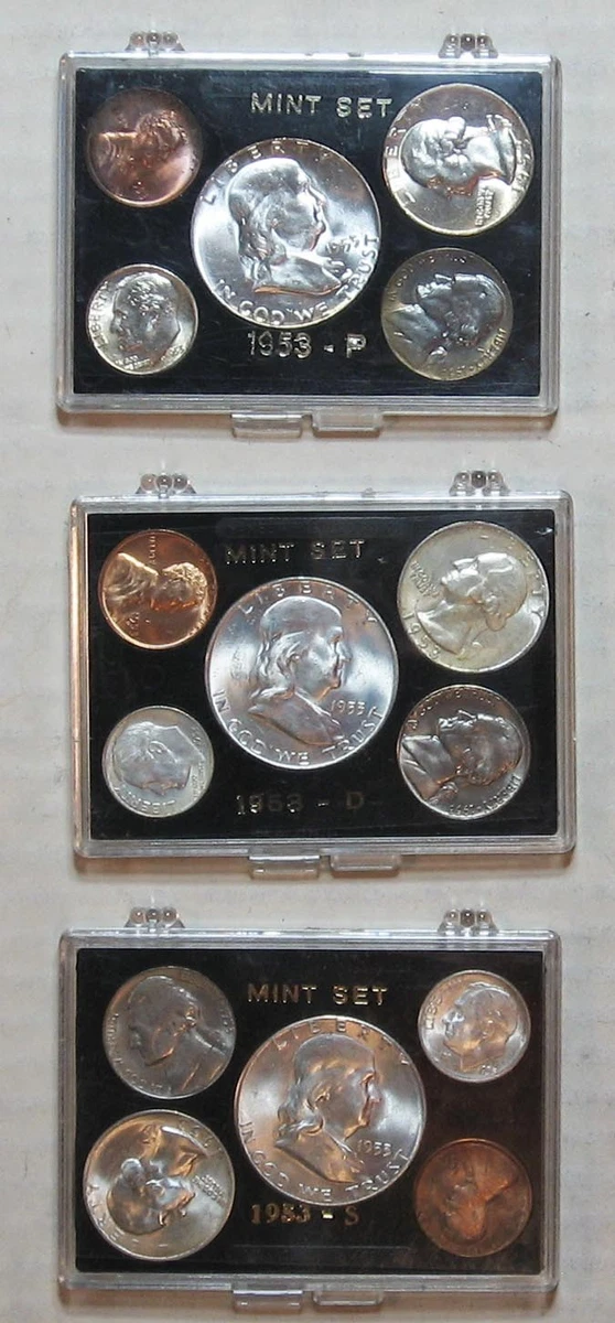 1953 银质美国硬币铸币厂套装| eBay