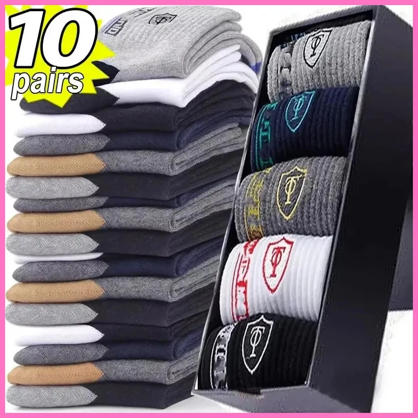 10 Pairs Breathable Cotton Sports Stockings Men Bamboo Fiber Autumn and...