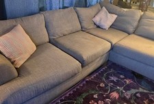 Grey Fabric Sofa With Cushions Contemporary/Modern 115x105cm H50cm