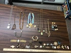 vintage /modern lot of costume jewelry bracelets pins earrings necklaces etc