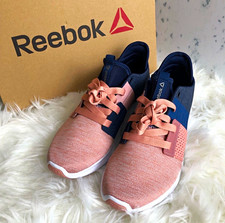 Reebok Solid Mesh Unisex Low Top Lace-Up Athletic Sneakers Pink/Navy/White