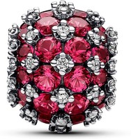 Pandora Funkelndes Rosafarbenes Rundes Pavé-Charm 792630C03 AnhäNger