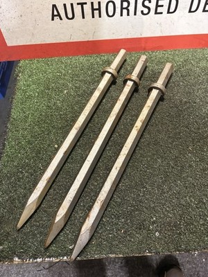 3 x Sechskant 22 mm 7/8'' Brecher Stahlspitzen Hycon Atlas Copco Wacker Neuson Duro Hex
