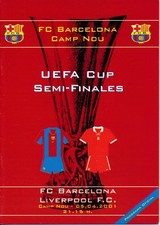 BARCELONA v Liverpool (UEFA Cup Semi Final) 2001 - PIRATE PROGRAMME
