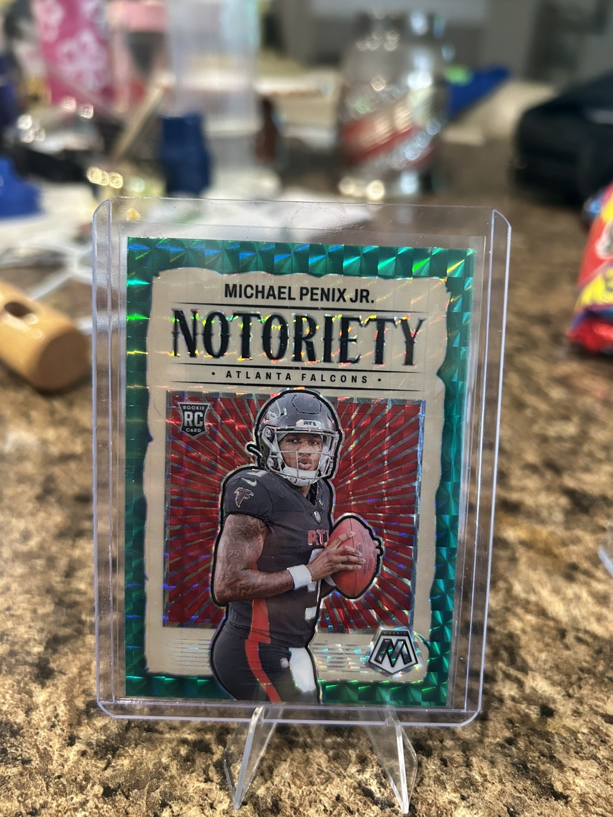 2024 Panini Mosaic - Notoriety Michael Penix Jr. #20 Green Mosaic Prizm (RC)
