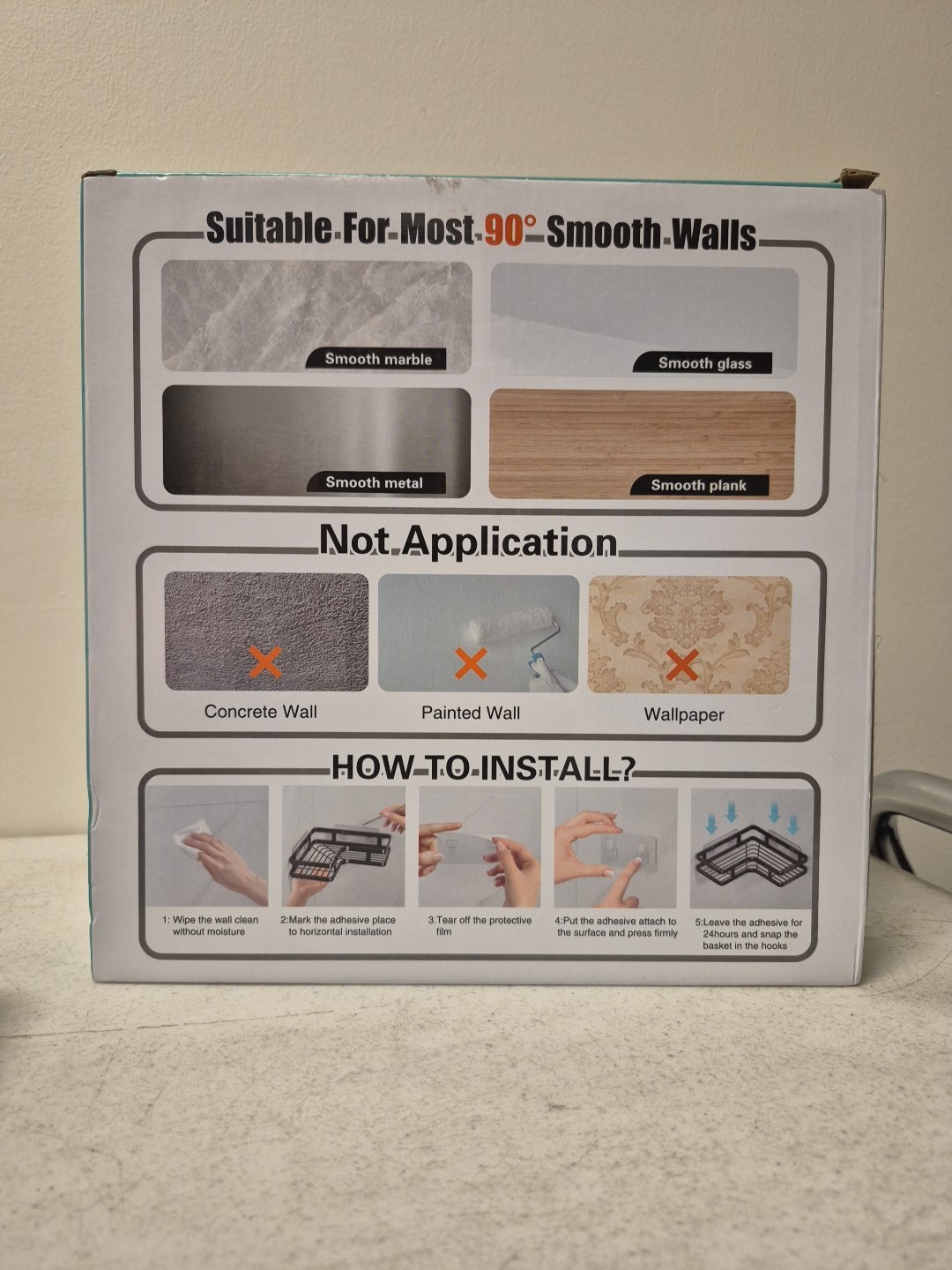 Corner Shower Caddy 2-Pack Adhesive Bathroom Organizer No Drilling