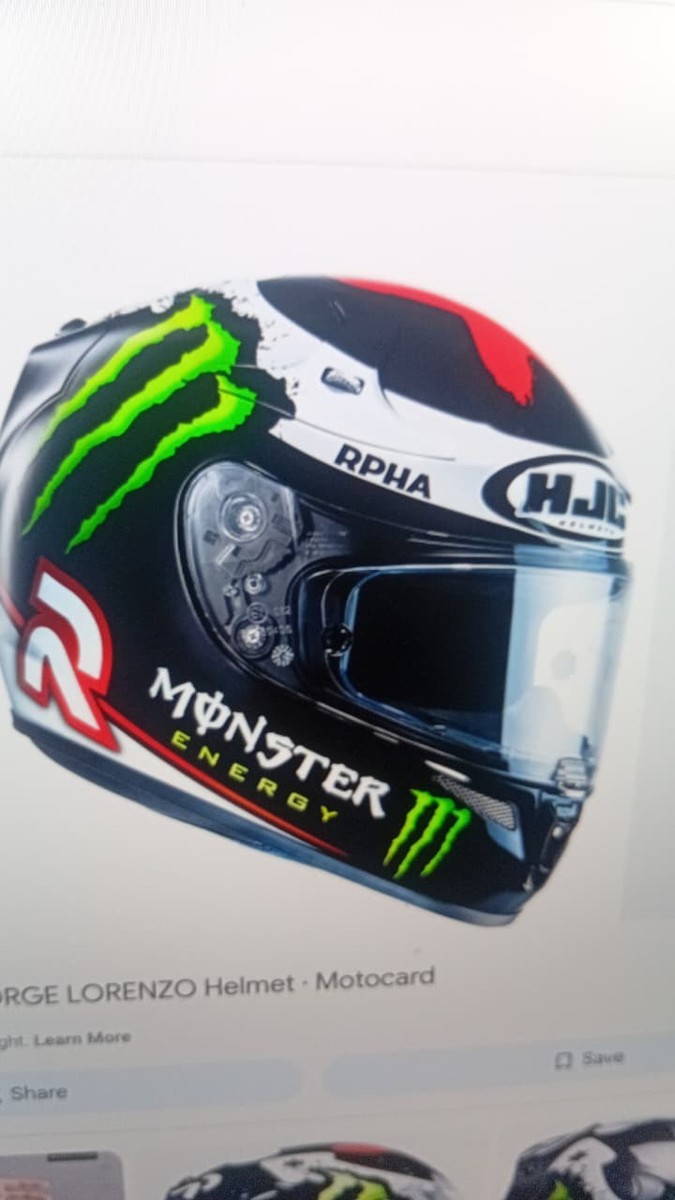 HJC RPHA10 REPLICA JORGE LORENZO MONSTER RARE FULL FACE MOTORCYCLE