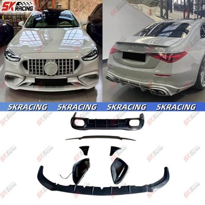 Front Lip Rear Diffuser Kits For 24+Benz S63 AMG E Performance W223 Carbon Fiber
