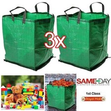 3 x Garden Waste Bags Refuse Strong Heavy Duty Sacks Grass Rubbish 120L