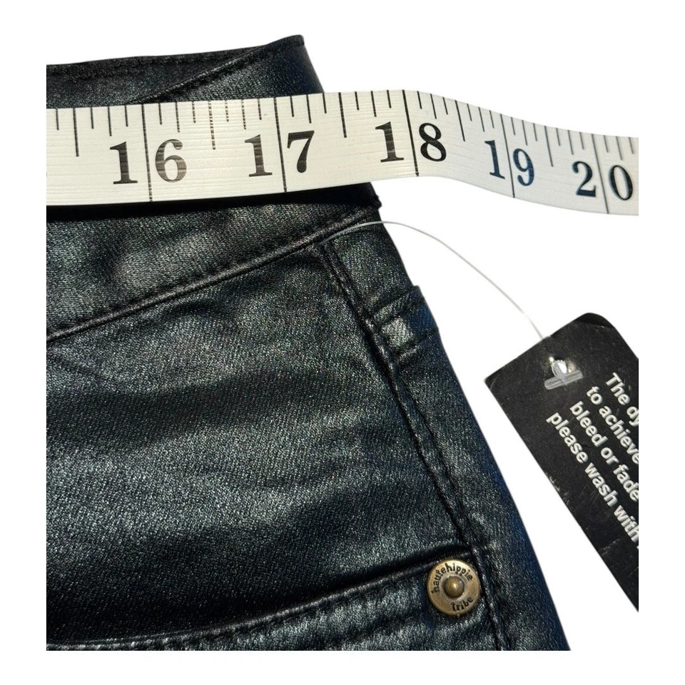 NUEVO Pantalones Haute Hippie Para Mujer Negros Imitación Cuero Vegano Talla 14 Pierna Recta Foto 4 de 4