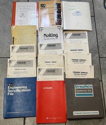 Lot of vintage machining tool catalogs service manuals Bijur Matsuura Yasnac ISC