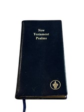 Vtg Gideons New Testament Psalms Pocket Bible Blue Faux Leather Ribbon Faith 80s
