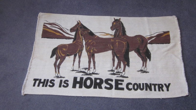 Collectible Large Fabric Rug Horse Country/ Louisiana State 41" x 23.5"