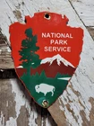 VINTAGE NATIONAL PARK SERVICE PORCELAIN SIGN OLD FOREST RANGER STATION ARROWHEAD
