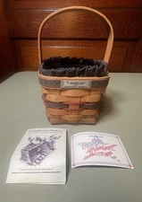 Longaberger Basket 1993 Inaugural Basket With Cloth Liner And Plastic Insert