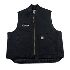 Carhartt Black Duck Canvas Vest Quilt Lined Work Wear Outdoor Size 2XL