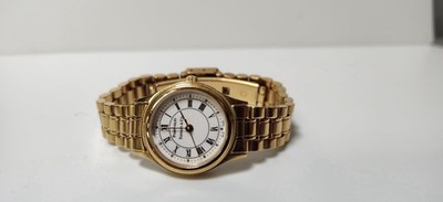 Tiffany & Co Portfolio Women's Quartz Watch Gold Tone White Roman Dial