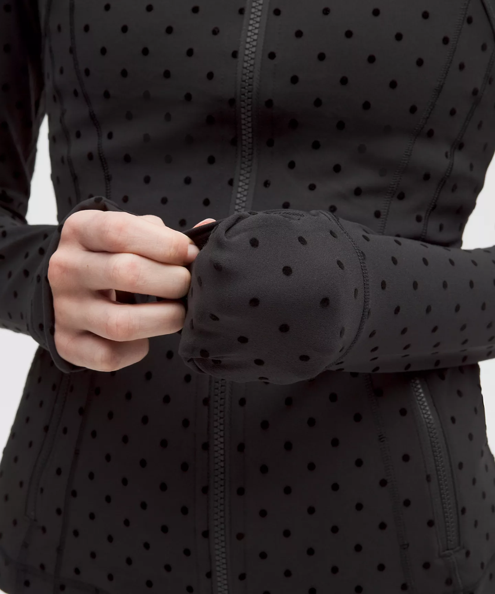 LULULEMON DEFINE JACKET NULU~FLOCKED~POLKA FLOCK BLACK~0~2~4~6~8