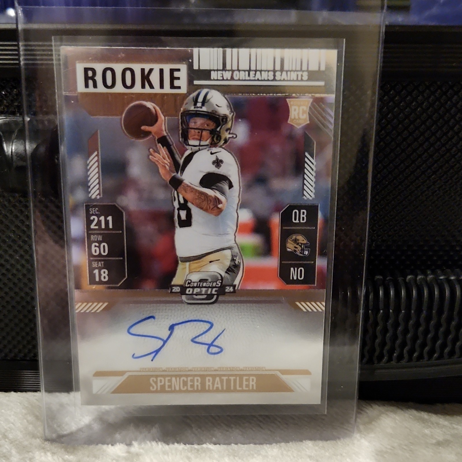 Panini 2024 Contenders Optic Spencer Rattler Rookie Autograph #116 Saints NFL