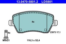 Bremsbelagsatz Scheibenbremse ATE Ceramic 13.0470-5801.2 für RENAULT ZOE BFMA 3