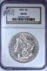 1893-P Morgan Silver Dollar NGC AU55 Key Date Blast White FREE SHIPPING