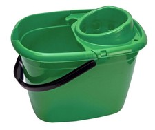 Abbey Plastic Mop Bucket with Wringer 12 Litre – Colour Coded Cleaning Floor ...