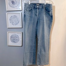 Jones New York Sport Stretch Jeans Women's Size 14 Blue 5-Pocket Mid Rise