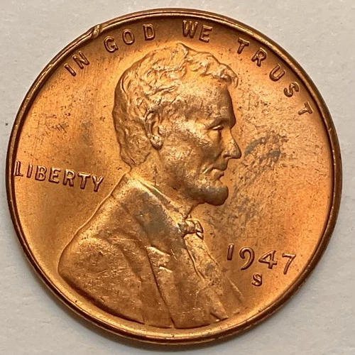 1947-S  Uncirculated Red RD - Lincoln Wheat Cent ~ B312
