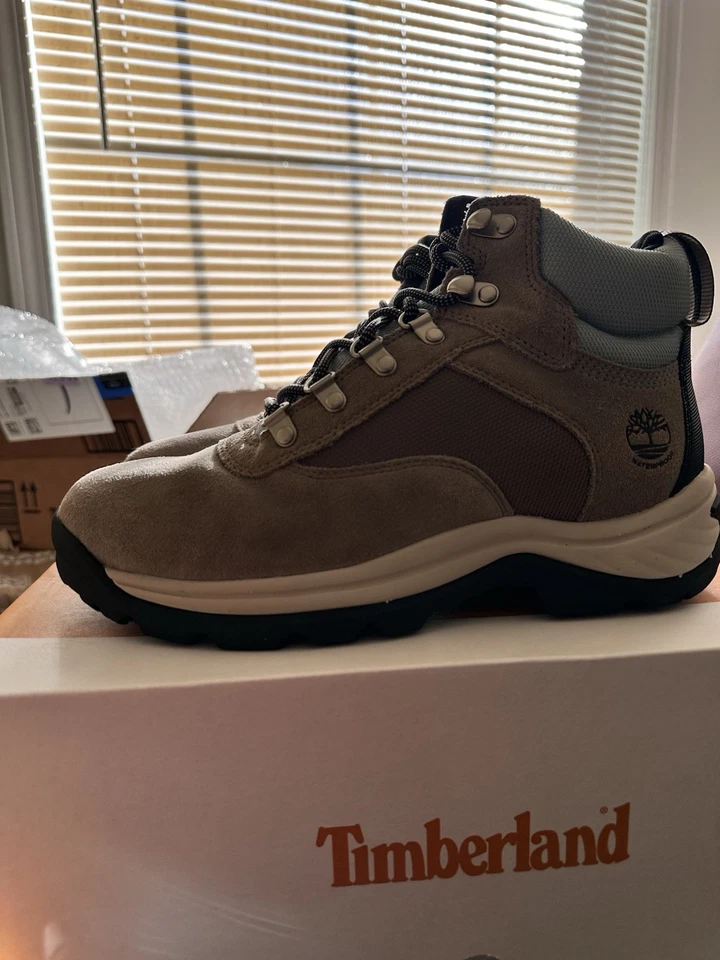 Timberland Mujer Blanco Cornisa Impermeable Medio Senderista Taupe Gamuza Talla 8 M/M Foto 4 de 4